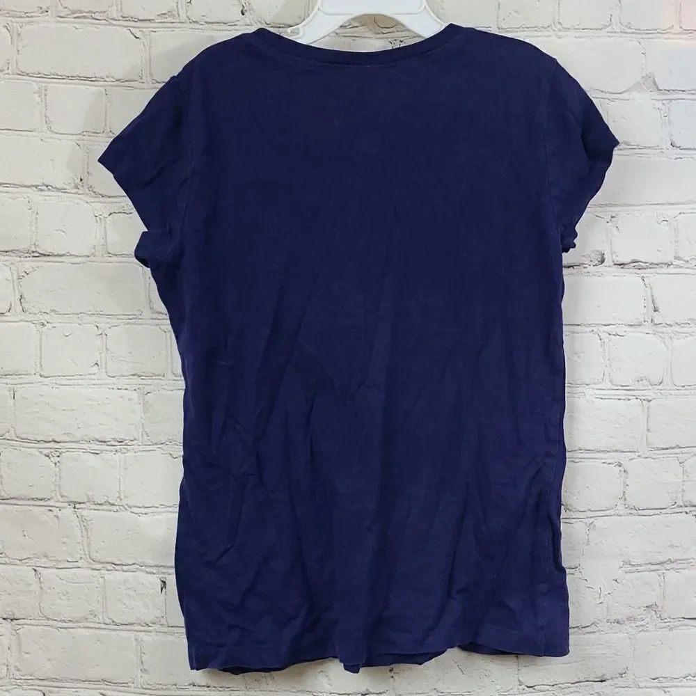 Justice Girls Size 8 I'm Fluent in Emoji Glitter Graphic Tee Navy Blue T-Shirt
